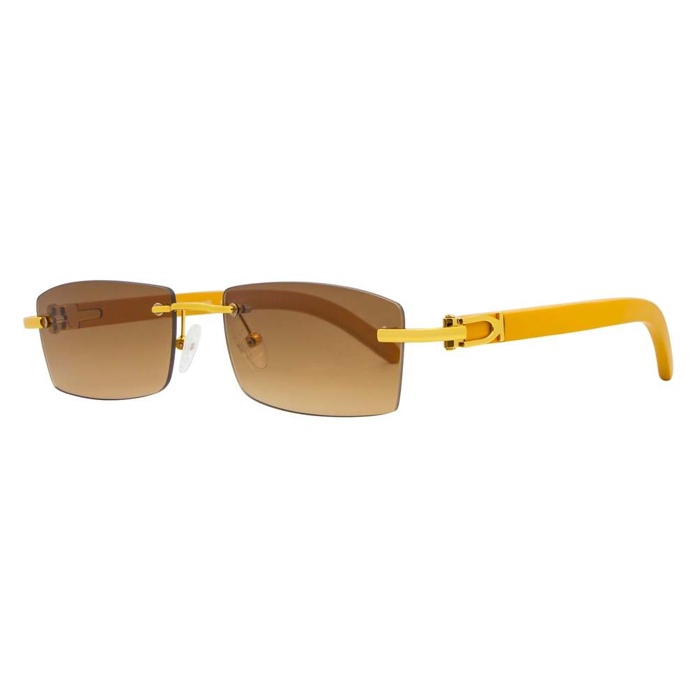 Porta Romana Rectangular Sunglasses 1953 100R Yellow 56mm 1953